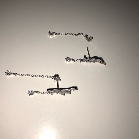 Bling Earrings with Interchangeable Dangling Back - Picture 4 of 5